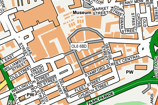 OL6 6BD map - OS OpenMap – Local (Ordnance Survey)