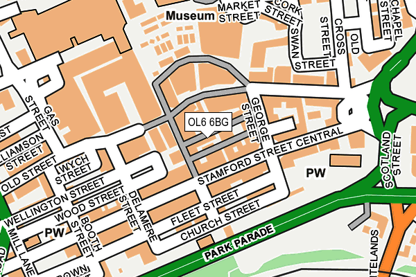 OL6 6BG map - OS OpenMap – Local (Ordnance Survey)