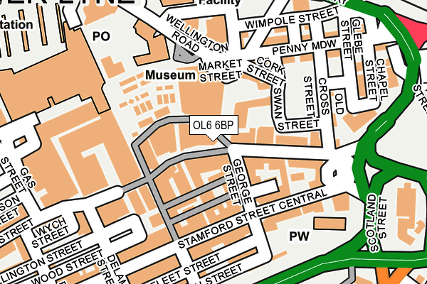 OL6 6BP map - OS OpenMap – Local (Ordnance Survey)