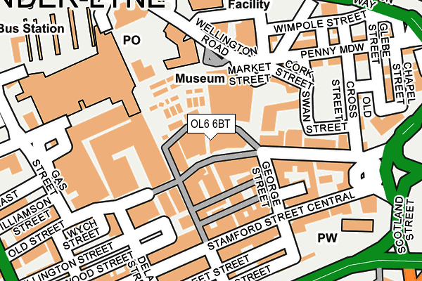 OL6 6BT map - OS OpenMap – Local (Ordnance Survey)