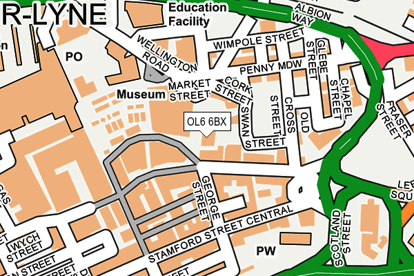 OL6 6BX map - OS OpenMap – Local (Ordnance Survey)