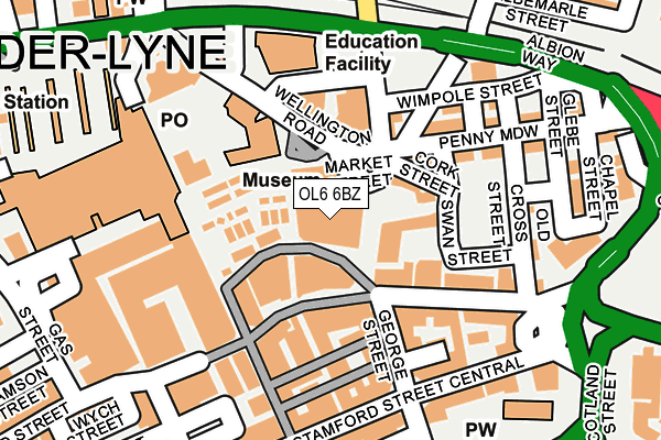OL6 6BZ map - OS OpenMap – Local (Ordnance Survey)