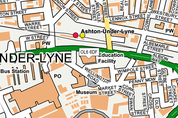 OL6 6DF map - OS OpenMap – Local (Ordnance Survey)