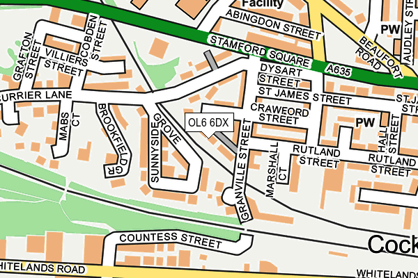 OL6 6DX map - OS OpenMap – Local (Ordnance Survey)