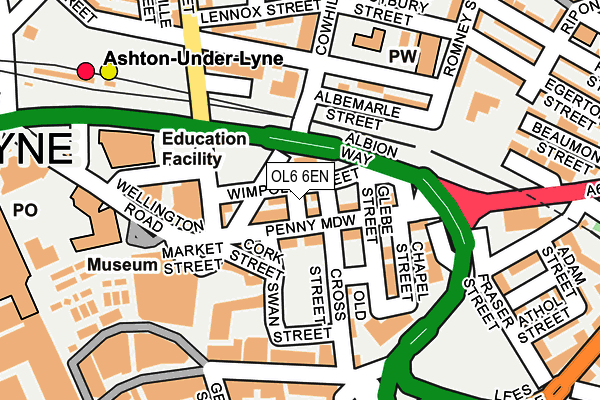 OL6 6EN map - OS OpenMap – Local (Ordnance Survey)