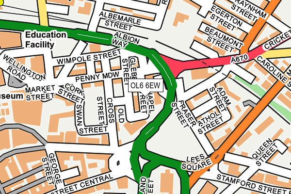 OL6 6EW map - OS OpenMap – Local (Ordnance Survey)