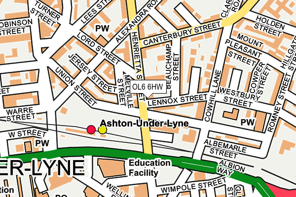 OL6 6HW map - OS OpenMap – Local (Ordnance Survey)