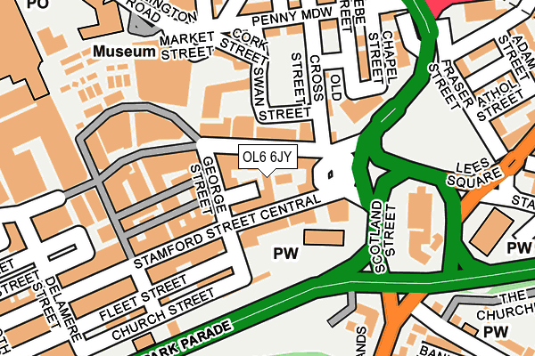 OL6 6JY map - OS OpenMap – Local (Ordnance Survey)