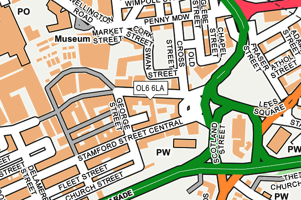 OL6 6LA map - OS OpenMap – Local (Ordnance Survey)