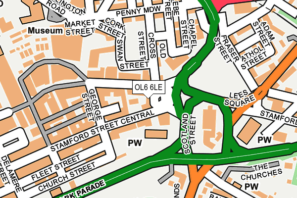 OL6 6LE map - OS OpenMap – Local (Ordnance Survey)