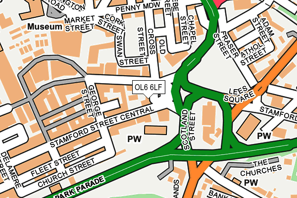 OL6 6LF map - OS OpenMap – Local (Ordnance Survey)