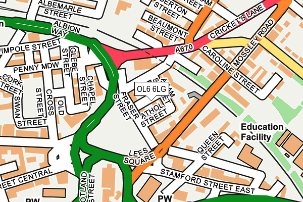 OL6 6LG map - OS OpenMap – Local (Ordnance Survey)