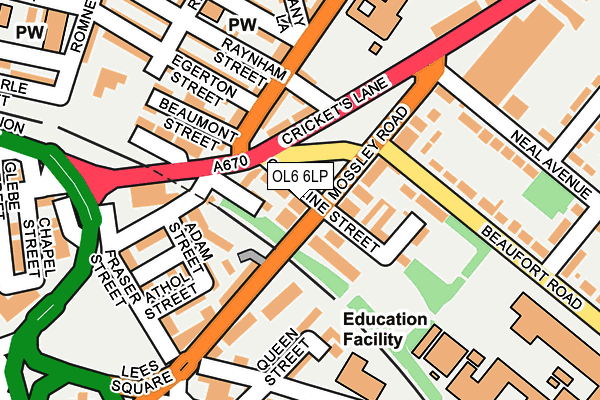 OL6 6LP map - OS OpenMap – Local (Ordnance Survey)
