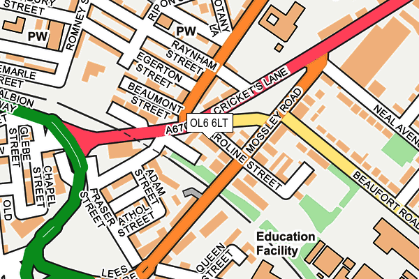 OL6 6LT map - OS OpenMap – Local (Ordnance Survey)
