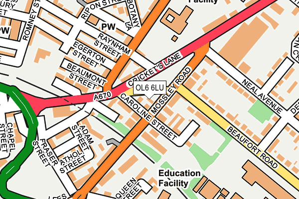 OL6 6LU map - OS OpenMap – Local (Ordnance Survey)