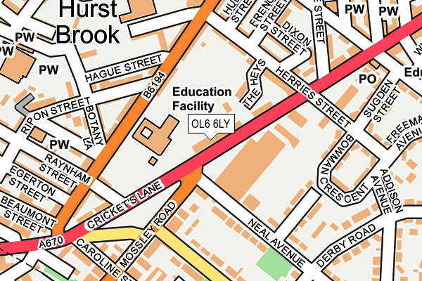 OL6 6LY map - OS OpenMap – Local (Ordnance Survey)