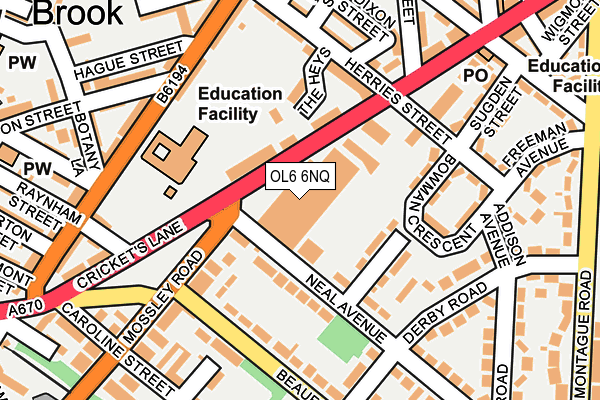 OL6 6NQ map - OS OpenMap – Local (Ordnance Survey)