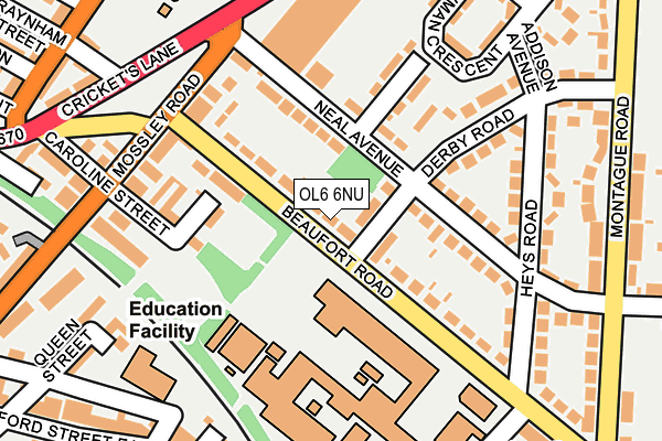OL6 6NU map - OS OpenMap – Local (Ordnance Survey)