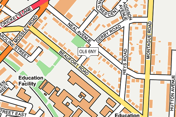OL6 6NY map - OS OpenMap – Local (Ordnance Survey)