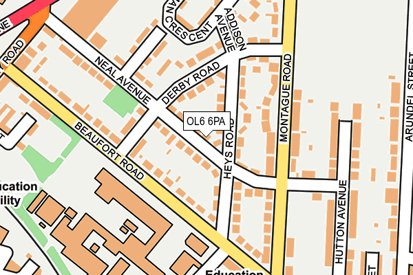 OL6 6PA map - OS OpenMap – Local (Ordnance Survey)
