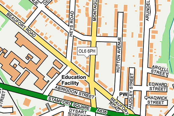 OL6 6PH map - OS OpenMap – Local (Ordnance Survey)