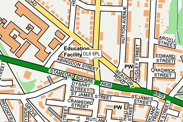 OL6 6PL map - OS OpenMap – Local (Ordnance Survey)