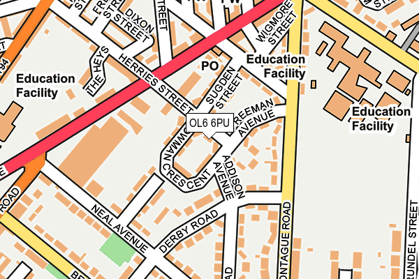 OL6 6PU map - OS OpenMap – Local (Ordnance Survey)