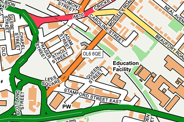 OL6 6QE map - OS OpenMap – Local (Ordnance Survey)