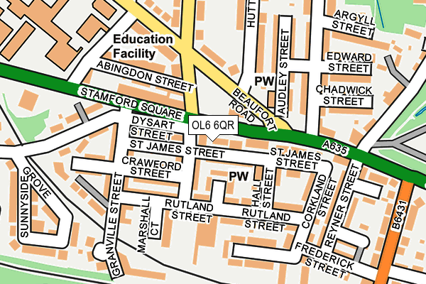 OL6 6QR map - OS OpenMap – Local (Ordnance Survey)