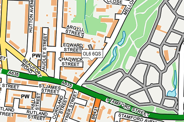 OL6 6QS map - OS OpenMap – Local (Ordnance Survey)