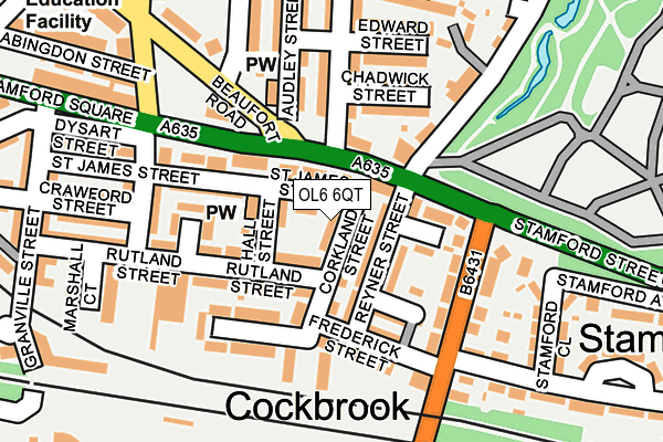 OL6 6QT map - OS OpenMap – Local (Ordnance Survey)