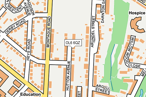 OL6 6QZ map - OS OpenMap – Local (Ordnance Survey)