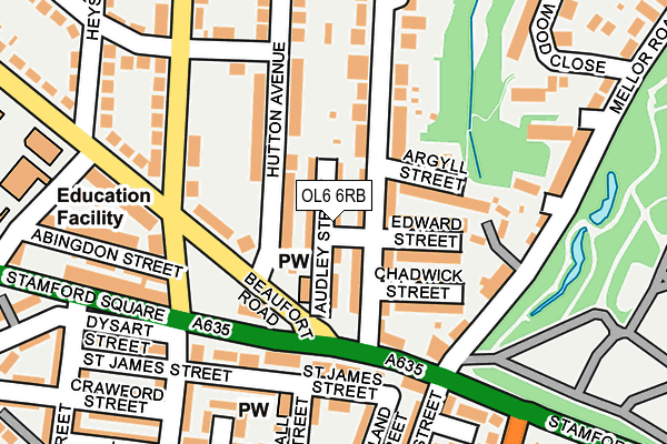 OL6 6RB map - OS OpenMap – Local (Ordnance Survey)