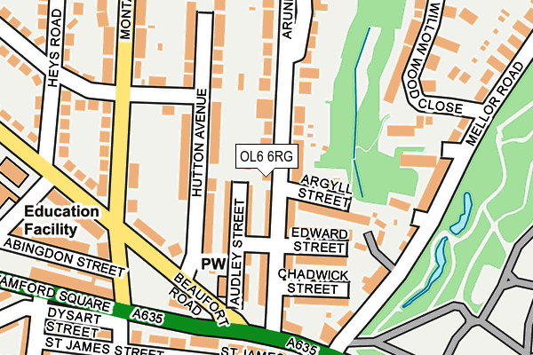 OL6 6RG map - OS OpenMap – Local (Ordnance Survey)