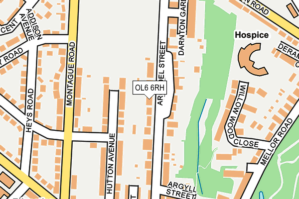 OL6 6RH map - OS OpenMap – Local (Ordnance Survey)