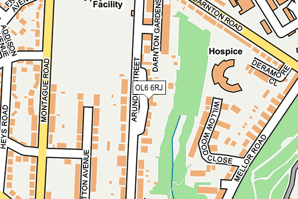 OL6 6RJ map - OS OpenMap – Local (Ordnance Survey)