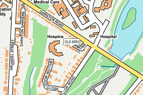 OL6 6RN map - OS OpenMap – Local (Ordnance Survey)