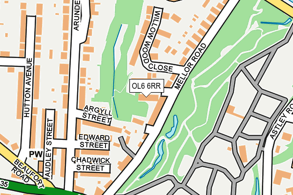 OL6 6RR map - OS OpenMap – Local (Ordnance Survey)