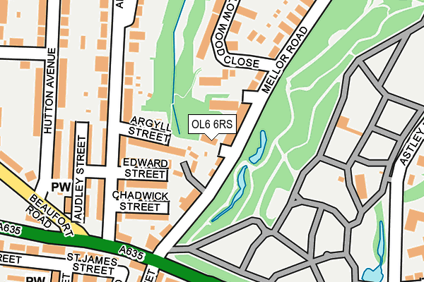 OL6 6RS map - OS OpenMap – Local (Ordnance Survey)
