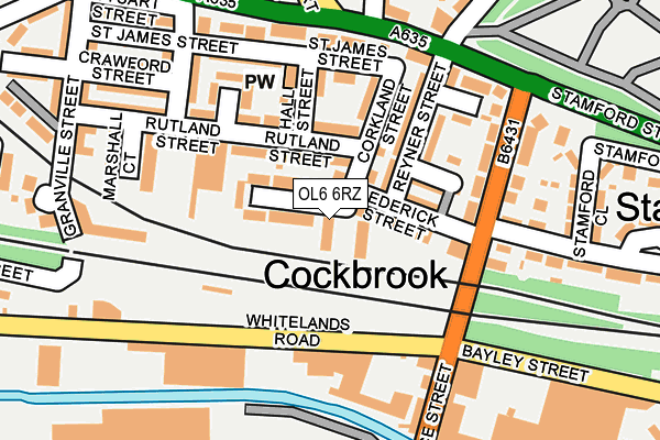 OL6 6RZ map - OS OpenMap – Local (Ordnance Survey)