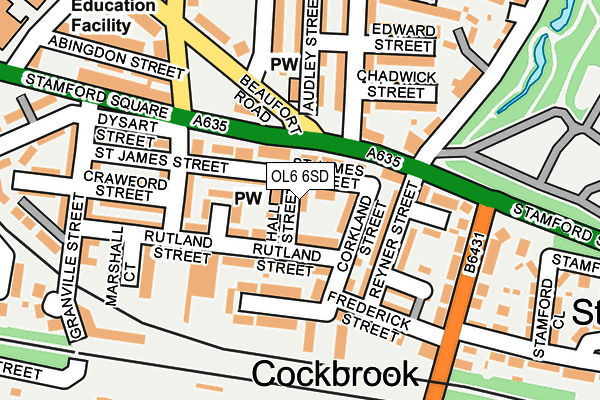 OL6 6SD map - OS OpenMap – Local (Ordnance Survey)