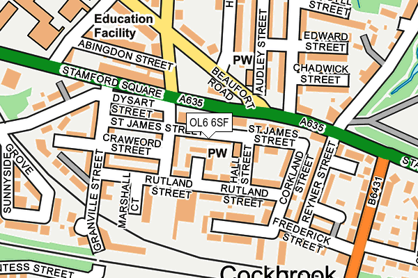 OL6 6SF map - OS OpenMap – Local (Ordnance Survey)