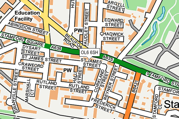OL6 6SH map - OS OpenMap – Local (Ordnance Survey)