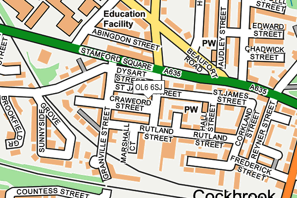 OL6 6SJ map - OS OpenMap – Local (Ordnance Survey)