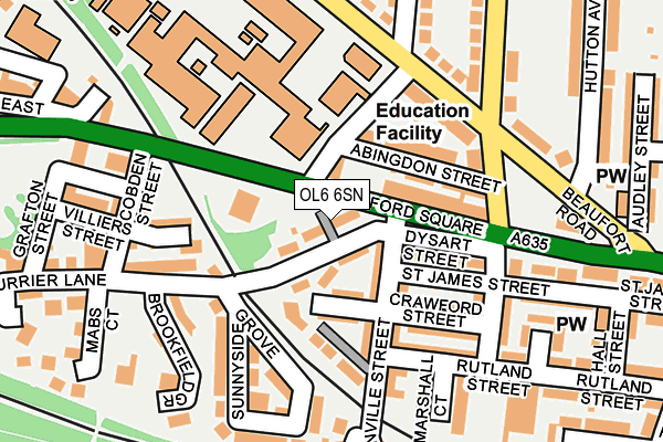 OL6 6SN map - OS OpenMap – Local (Ordnance Survey)
