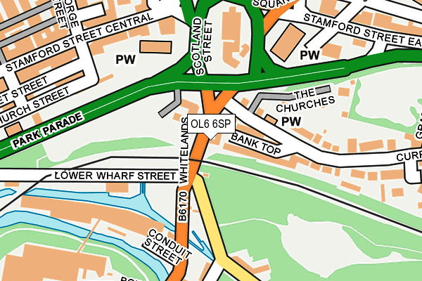 OL6 6SP map - OS OpenMap – Local (Ordnance Survey)