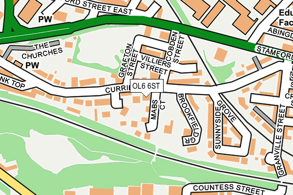 OL6 6ST map - OS OpenMap – Local (Ordnance Survey)
