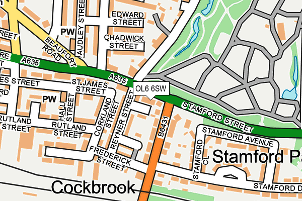 OL6 6SW map - OS OpenMap – Local (Ordnance Survey)