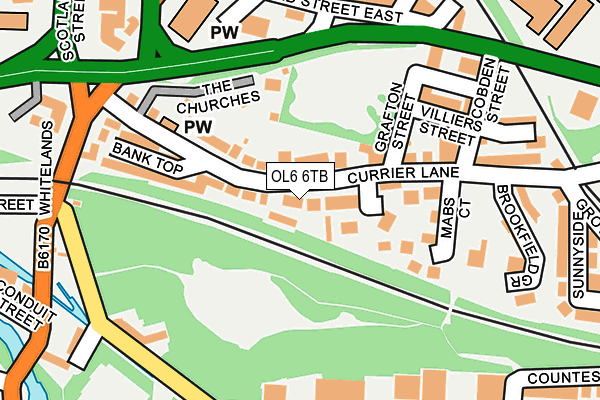 OL6 6TB map - OS OpenMap – Local (Ordnance Survey)