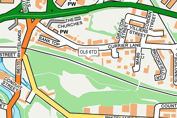 OL6 6TD map - OS OpenMap – Local (Ordnance Survey)